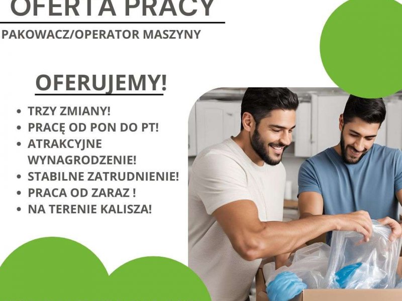 Praca przy produkcji plastikowych elementów-Kalisz